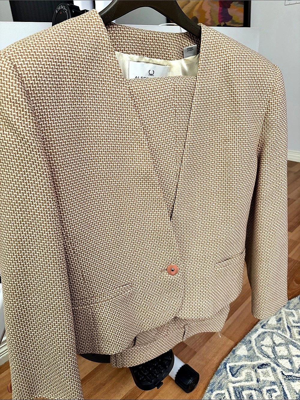 Alfred Sung Geometric Wool Blend Blazer Size 12
